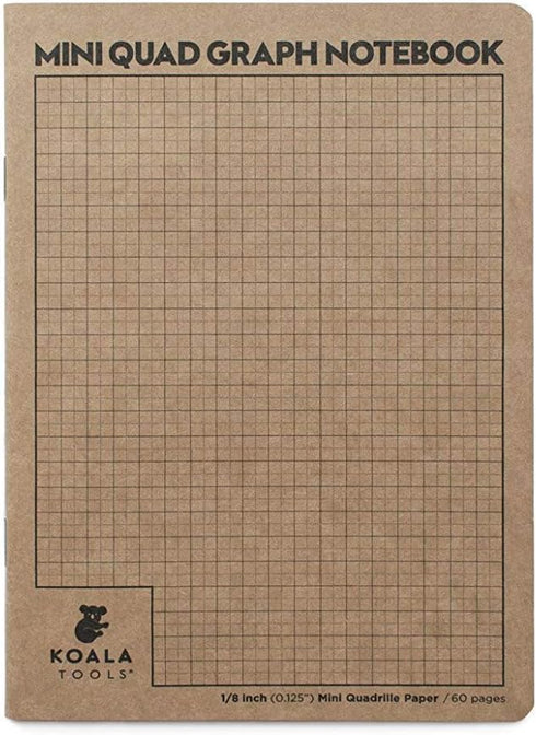 KOALA TOOLS | Mini Graph Paper Notebook (3 Pack) | 5" x 7", 60 pp. - Quad, Grid, Graphing Field Notebook Set - For Scientific and Math Use...