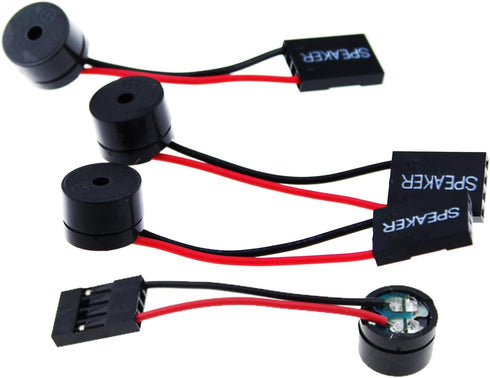 4PCS Computer Case Buzzer Cabinet Speaker PC Internal BIOS Mini Plug Motherboard Small Alarm Speaker with Plug Black...