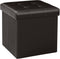 B FSOBEIIALEO Folding Storage Ottoman Cube Footrest Faux Leather for Living Room Seat Chest Brown 12.6"X12.6"X12.6"...