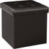B FSOBEIIALEO Folding Storage Ottoman Cube Footrest Faux Leather for Living Room Seat Chest Brown 12.6"X12.6"X12.6"...