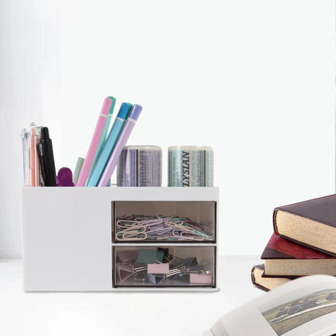 Office Desk Organizers and Accessories - Desk Organizer with Drawers, Multifunctional Pencil Holder for Desk, Makeup Organizer, Desktop Storage Or...