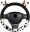 Cow Print Plush Warm Steering Wheel Cover Cute Animal Car Steering Wheel Cover for SUV Van Sedan Car Truck Gift for Women, Universal 15"...