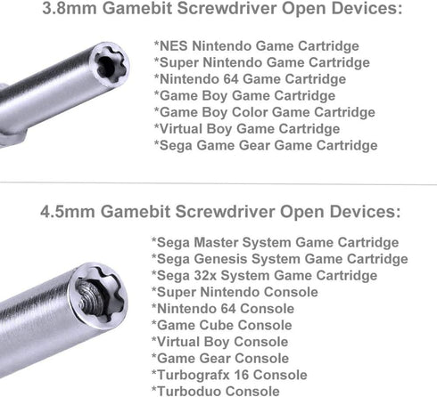 Gamebit Screwdriver, EMiEN 4.5mm 3.8mm Gamebit Screwdriver,Double-End Bit Security Gamebit Screwdriver Kit For Opening NES,SNES,N64,GameBoy,GameCu...
