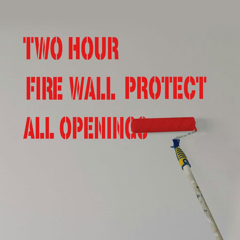 4pcs Fire Wall Stencils, Reusable Fire Barrier Stencils Two Hour FIRE Wall Protect All Openings Paint Rated Stencils Warning Sign Stencils for Con...