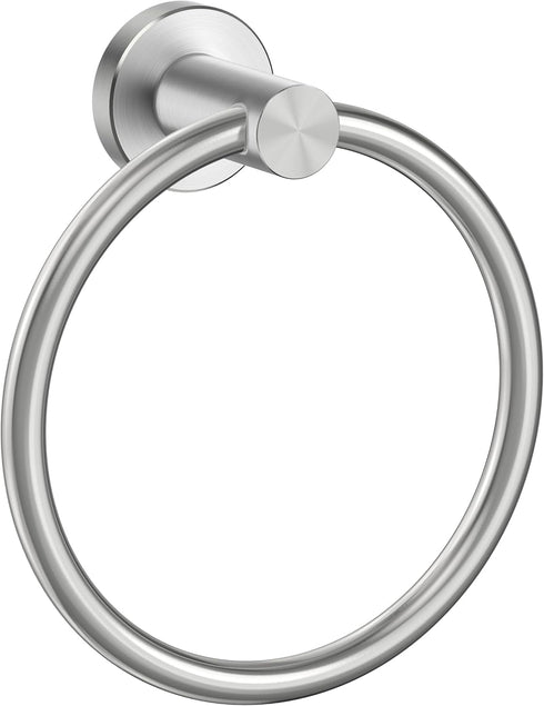 FORIOUS Brushed Nickel Towel Ring, SUS304 Stainless Steel Hand Towel Holder for Bathroom Wall Mounted, Modern Towel Hanger, Towel Rack Round, Ring...