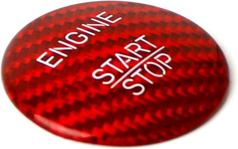 iJDMTOY Genuine Gloss Red Carbon Fiber Made Engine Push Start/Stop Button Decoration Cover Trim Compatible with Mercedes Keyless Engine Start...