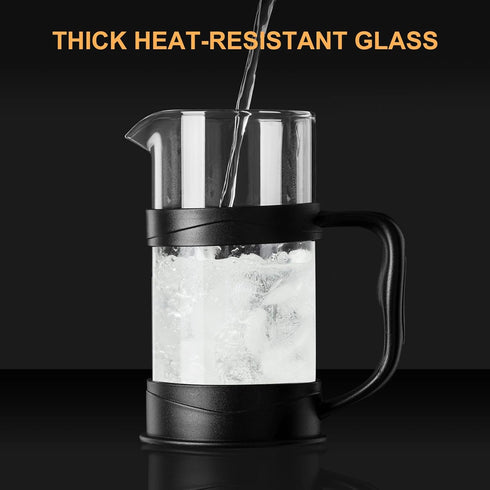 PARACITY French Press Coffee/Tea Maker, Camping Mini Coffee/Tea Press of 304 Stainless Steel Filter and Heat Resistant Glass, Cold Brew Coffee Mak...