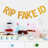 Pre-Strung Funny 21st Birthday Decorations for Him Her Gold Glitter Pre-Strung 21st Birthday Banner for Him Rip Fake ID Backdrop 21 Birthday Party...