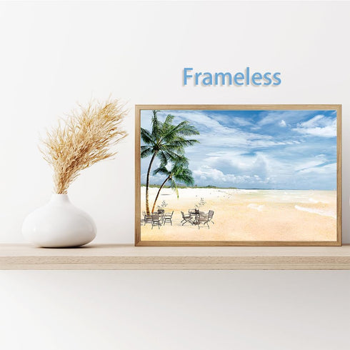 Sea Beach Canvas Wall Art Coastal Poster Wall Nature Modern Seascape Canvas Sandy Beach Coastal Landscape Canvas Coastal Beach Pictures Painting A...