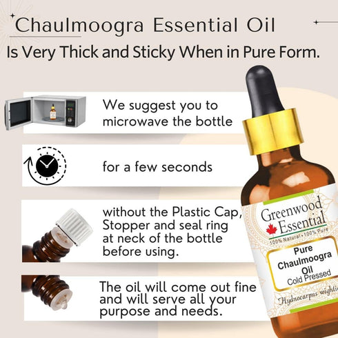 Pure Chaulmoogra Oil (Hydnocarpus wightiana) 100% Natural Therapeutic Grade Cold Pressed for Personal Care 50ml (1.69 oz)...