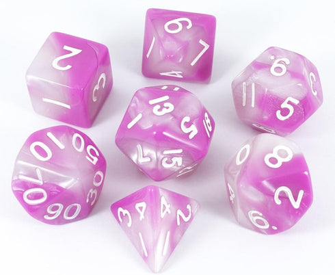 Pink and White DND Dice - 'Cherry Blossom'...