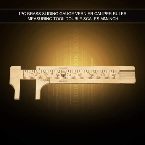 Jadeshay 80mm Vernier Caliper, Vintage Style Brass Sliding Ruler Dual Scale (mm/inch) Measuring Tool for Precision Measurements...