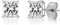 14k White Gold Princess Cut CZ Stud Earrings Real Gold Cubic Zirconia Studs with Solid Gold Backs Square...