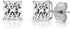 14k White Gold Princess Cut CZ Stud Earrings Real Gold Cubic Zirconia Studs with Solid Gold Backs Square...