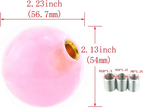 Abfer Round Ball Shift Knob Car Gear Stick Shifter Knobs Shifting Lever Replacement Fit Most Automatic Manual Transmission Vehicles (Pink)...