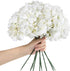 10pcs Hydrangea Silk Flowers Heads with Stems Artificial Hydrangea Flowers for Wedding Home Party Baby Shower Decor (White)...