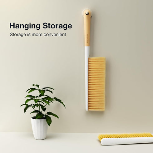 Portable Hand Brush, OSCIOSS Dusting Brush with Wooden Handle for Cleaning Bed&Couch&Clothes, Ideal Dust Brush for Home/Office and Car...