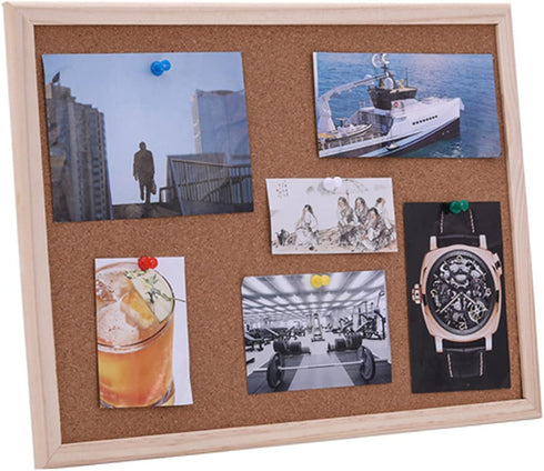 STOBOK Wooden Frame Message Board Notice Board Small Staples Cork Board Tack Board Wood Easel Display Stand Cork Notice Board Decorative Hanging P...