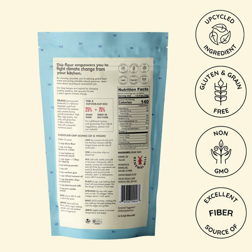 Renewal Mill Okara Flour 8 oz, Non-GMO, Organic, Gluten-Free, 20 g of Fiber, 7 g of Protein, 3 g net carbs I Upcycled Ingredient, Perfect for Glut...
