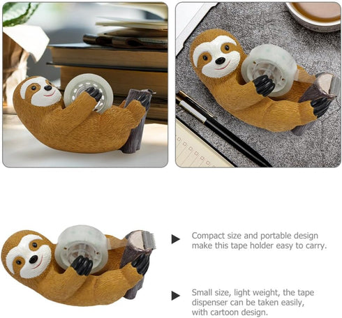 Angoily Animal Tape Dispenser Resin Sloth Staue Washi Tape Cutter Office Tape Holder for Home Office Supplies...