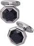 Octagon Goldstone Cufflinks for Men with Gift Box Silver Gold Plated Sparkling Polyhedral Crystal Men Cufflinks for Wedding Shirt Party Birthday A...