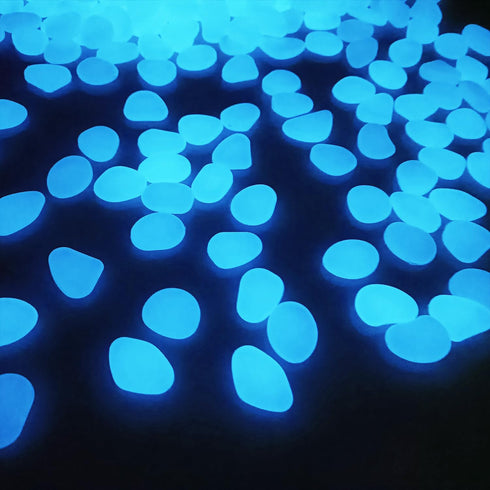 Glow Pebbles, 100 pcs Glowing Rocks, Glow in The Dark Stones for Outdoor Decor, Garden Lawn Yard, Luminous Pebbles for Landscaping, Walkway Pathwa...