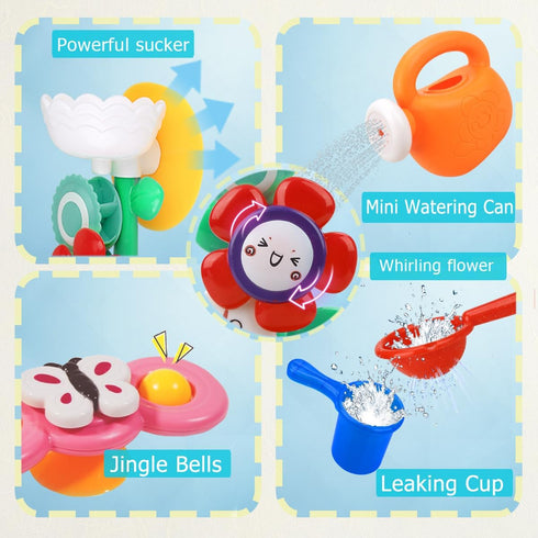Baby Bath Toys for Kids 1-3 Toddler Suction Cup Spinning Bath tub Toys Sensory Toys for 1 2 3 4 Year Old Girls Boys Gifts Ideal with Color Box...