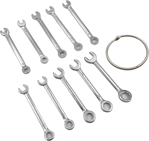 20pcs Mini Wrench Set Open End Wrench Ignition Wrench Sets With Chain Ring British/Metric Type Wrenches (Metric + British)...