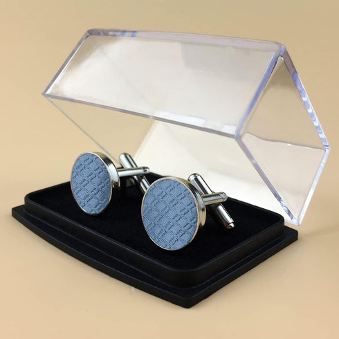 S&W SHLAX&WING Tie for Men Steel Blue Matching Cufflink Only...