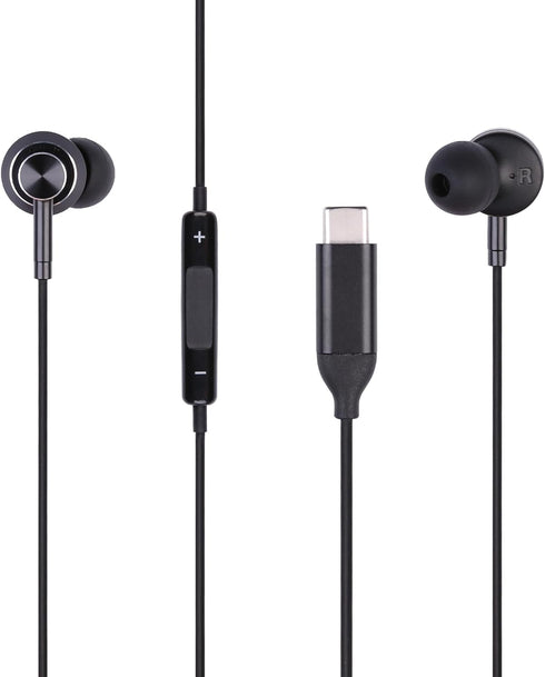 AT&T USB-C Corded Earbuds with Mic and Music Controls for iPhone 15, iPad, Google Pixel, Samsung Galaxy (Black, 47 in)...