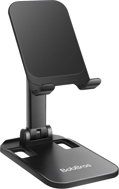 Folding Cell Phone Stand for Desk, Adjustable in Height and Angle Phone Holder, Widely Compatible with All Phones, Tablets, and Other Desk Accesso...
