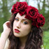 Tvoip Rose Floral Crown Garland Flower Headband Headpiece for Wedding Festival (Red)...
