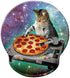 Pizza Cat Mouse Pad Delicious Food Hipster Cool Cat Galaxy Sparkling Stars Mousepad, Memory Foam Mouse pad with Wrist Rest Support...