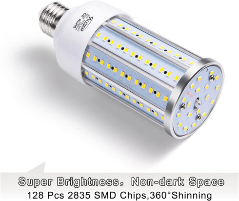 2-Pack 30W (200W Equivalent), E26 Standard Base LED Corn Light Bulb for Garage Factory Warehouse Street Lamp Post Lighting Barn Porch Backyard Gar...