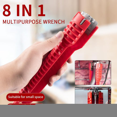 8-in-1 Faucet and Sink Installer, Multi-purpose Wrench Plumbing Tool, Sink Wrench for Toilet Bowl/Sink/Bathroom/Kitchen Plumbing and More Repair H...