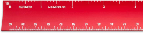 Alumicolor 12-inch Aluminum Engineer Hollow Scale for School, Office, Art and Drafting, 12IN, Red...