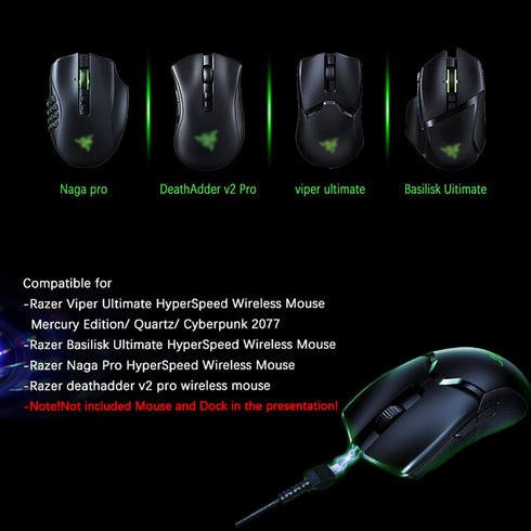 mouse charging cable compatible with Razer Naga Pro 20000 DPI & DeathAdder V2 pro & Razer Basilisk & Razer Viper Ultimate Hyperspeed Lightest Cybe...