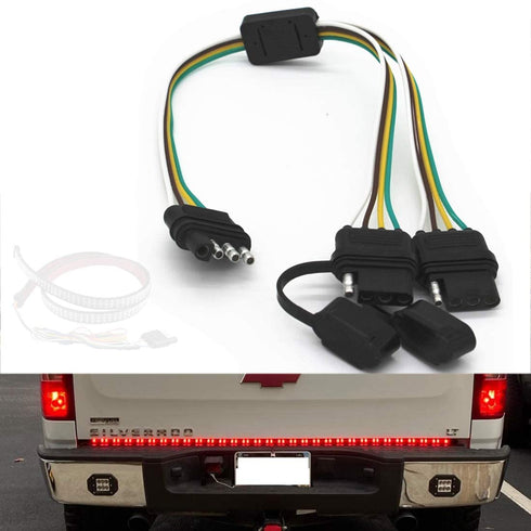 4 Way Y-Splitter Plug Universal for Tailgate Light Bar and Trailer Lights Plug & Play Adapter Extension Harness Wiring Plug 4 Pin Connectors...
