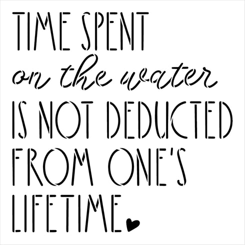 Time Spent on The Water Stencil by StudioR12 | Craft DIY Summer Home Decor | Paint Wood Sign | Reusable Mylar Template | Select Size (12 inches x ...