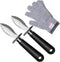 Oyster Shucking Knife Clam Knife Shucker Shellfish Seafood Opener with Non Slip Handle and Level 5 Protection Food Grade Cut Resistant Gloves(XL)...