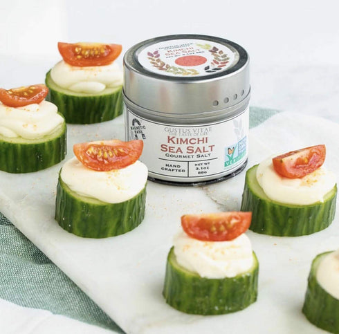 Kimchi Sea Salt - Authentic Gourmet Infused Sea Salt - Non GMO - Magnetic Tins - Sustainable - Grown in USA - All Natural - Not Irradiated - Craft...