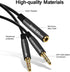Headphone Splitter for Computer 3.5mm Female to 2 Dual 3.5mm Male Headphone Mic Audio Y Splitter Cable Microphone Stereo Jack Earphones Port Cord ...
