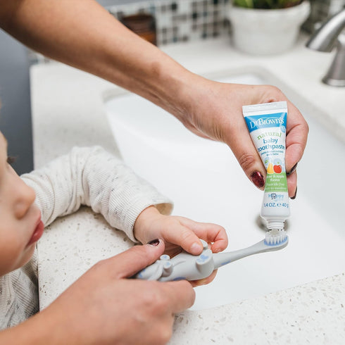 Dr. Brown’s Otter Toddler Toothbrush, Soft Bristles with Suction Cup for Storage, BPA Free, Ages 1-4, 1-Pack...