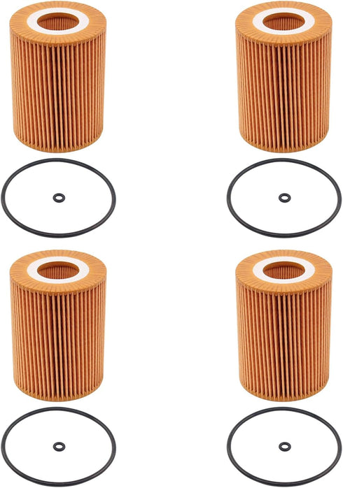 MOTOKU Set of 4 Engine Oil Filter with O-rings for Mercedes W211 W164 X164 W251 V212 S212 C207 E320 E350 ML320 ML350 GL350 Sprinter 2500 3500...