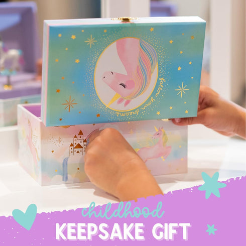 Giggle & Honey Musical Unicorn Jewelry Box for Girls - Kids Jewelry Box with Spinning Unicorn, Unicorn Gifts for Girls, Unicorn Toys - 6 x 4.7 x 3...