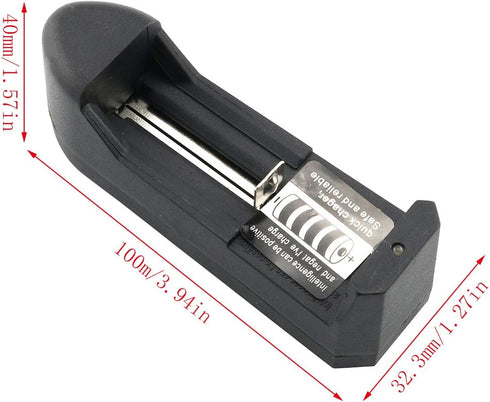 E-outstanding Wall Charger Black 3.7V Single Slot Rechargeable Battery Charger for 18650 18350 16340 14500 14000 Li-ion Battery...