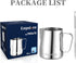 Milk Frothing Pitcher Jug Coffee Spoons Frother Steamer Cup Foam Making-Suitable for Espresso- Hot Chocolate-Stainless Steel 350ml(12oz) - Coffee ...
