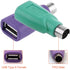 PS/2 to USB A Adapter Male to Female Keyboard Adapter PS2 Jack to USB A Plug for Mouse and Keyboard, Replacement PS2 Keyboard Adapter, 4 PCS...
