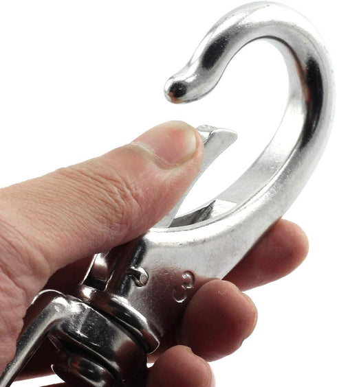 1-Pack M7 Swivel Eye Snap Hook 304 Stainless Steel Boat Marine Pet Chains Keychains Lanyard Hook Multi-Use Spring Snap Hook Clasp Hardware Accesso...