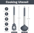 TeamFar Silicone Kitchen Utensils, 2 Pcs Large Nonstick Soup Ladle and Pasta Fork for Cooking Mixing Serving Soup, Sauce, Spaghetti, Eggs, Non-Tox...